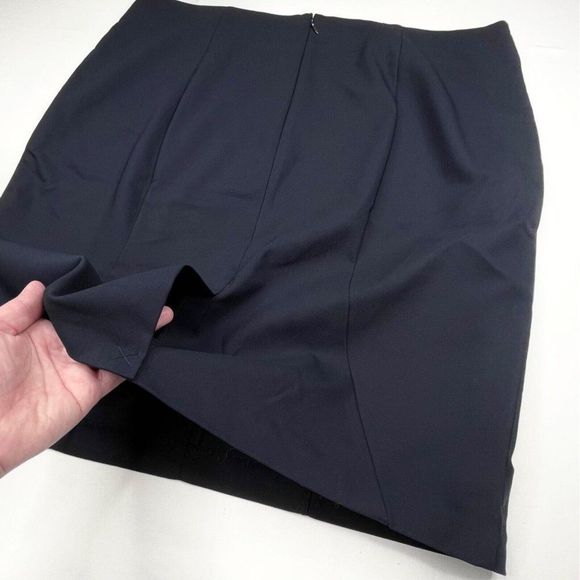 ELOQUII Luxe Doubleweave Pencil Skirt Navy Blue - Picture 6 of 8